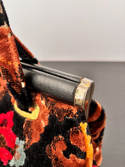 1960s J.R. Florida Floral Velvet Handbag
