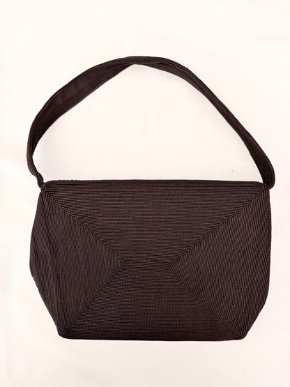 1940s Brown Genuine Cordé Handbag