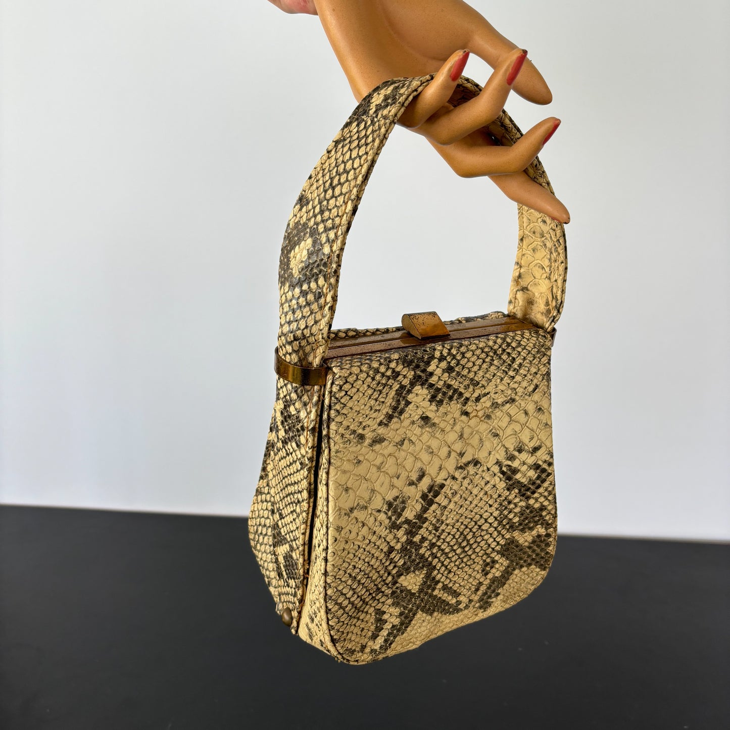 1940s Faux Reptile Handbag