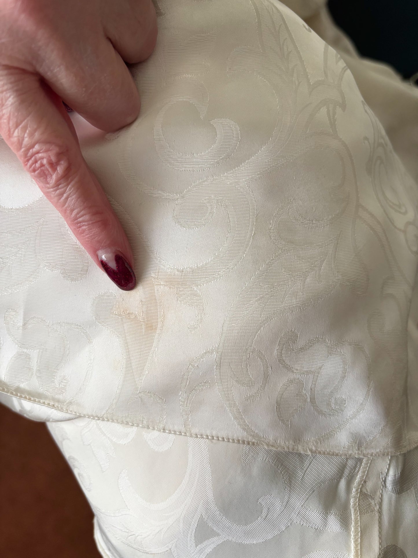 1940s Satin Brocade Wedding Dress | Small/Medium