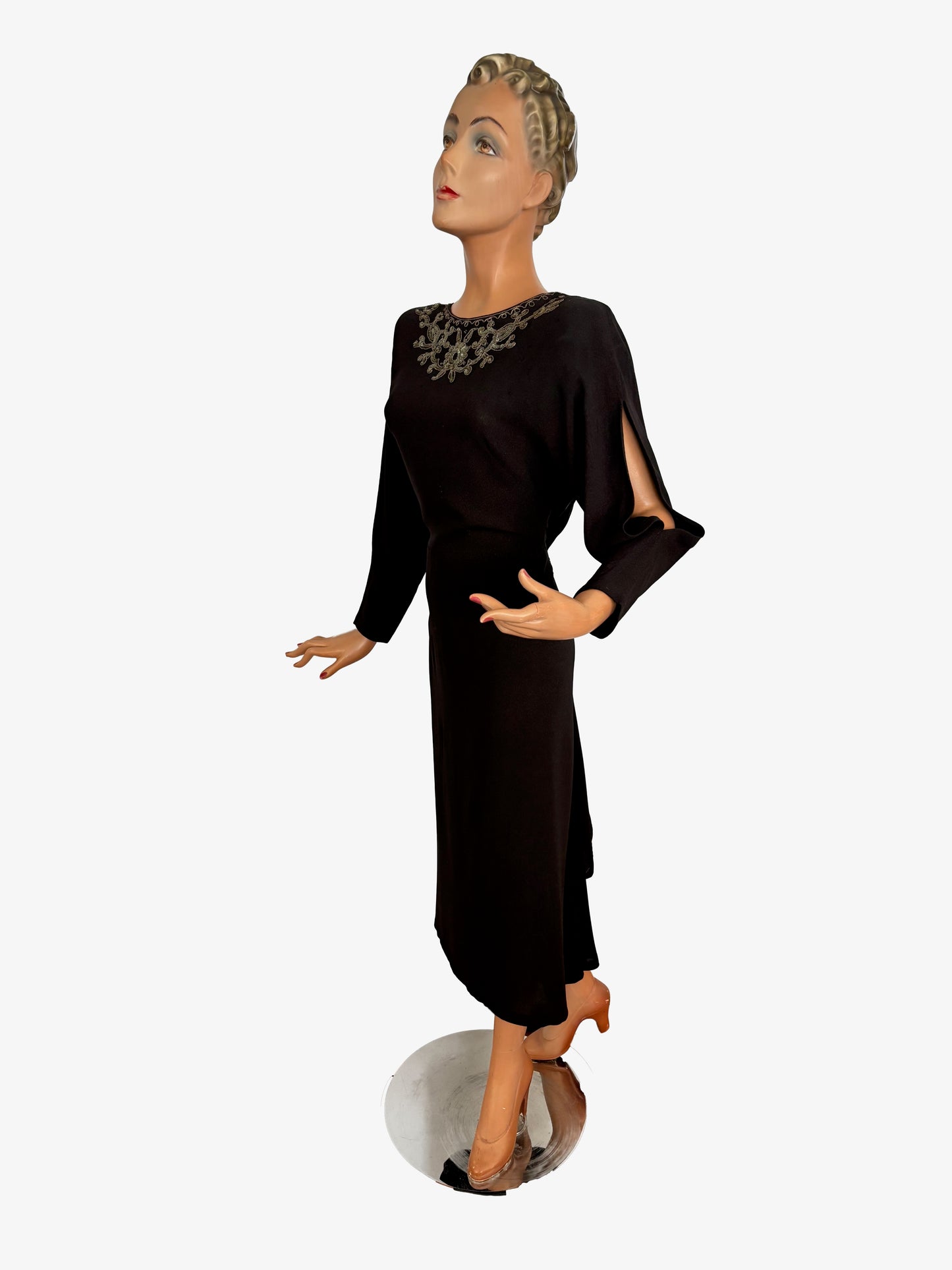 1930s Sequined Fishtail Dress | S