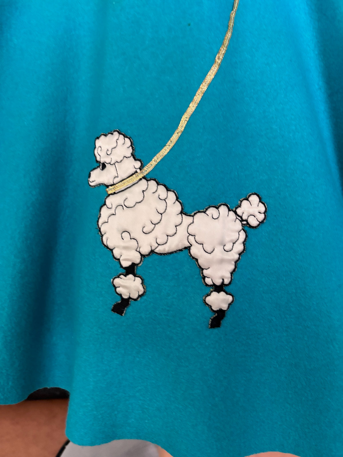 XXS/XS | 1950s Aqua Wool Felt Poodle Dress