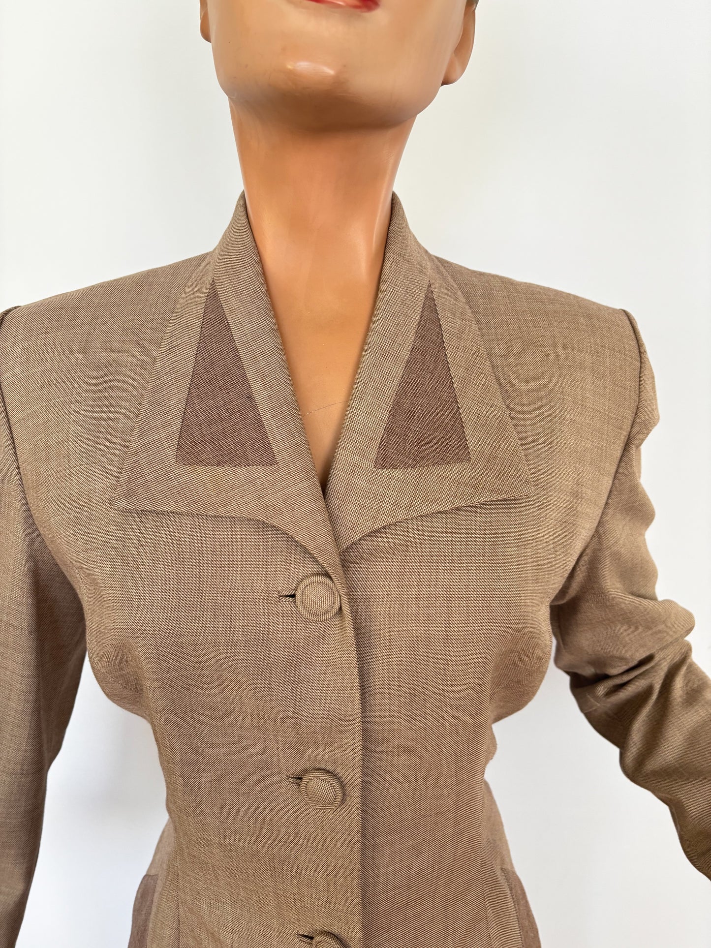 1940s Forstmann Gabardine Block Jacket | Medium/Large