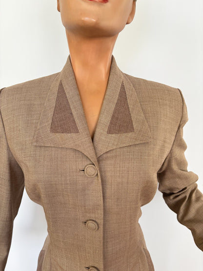 1940s Forstmann Gabardine Block Jacket | Medium/Large