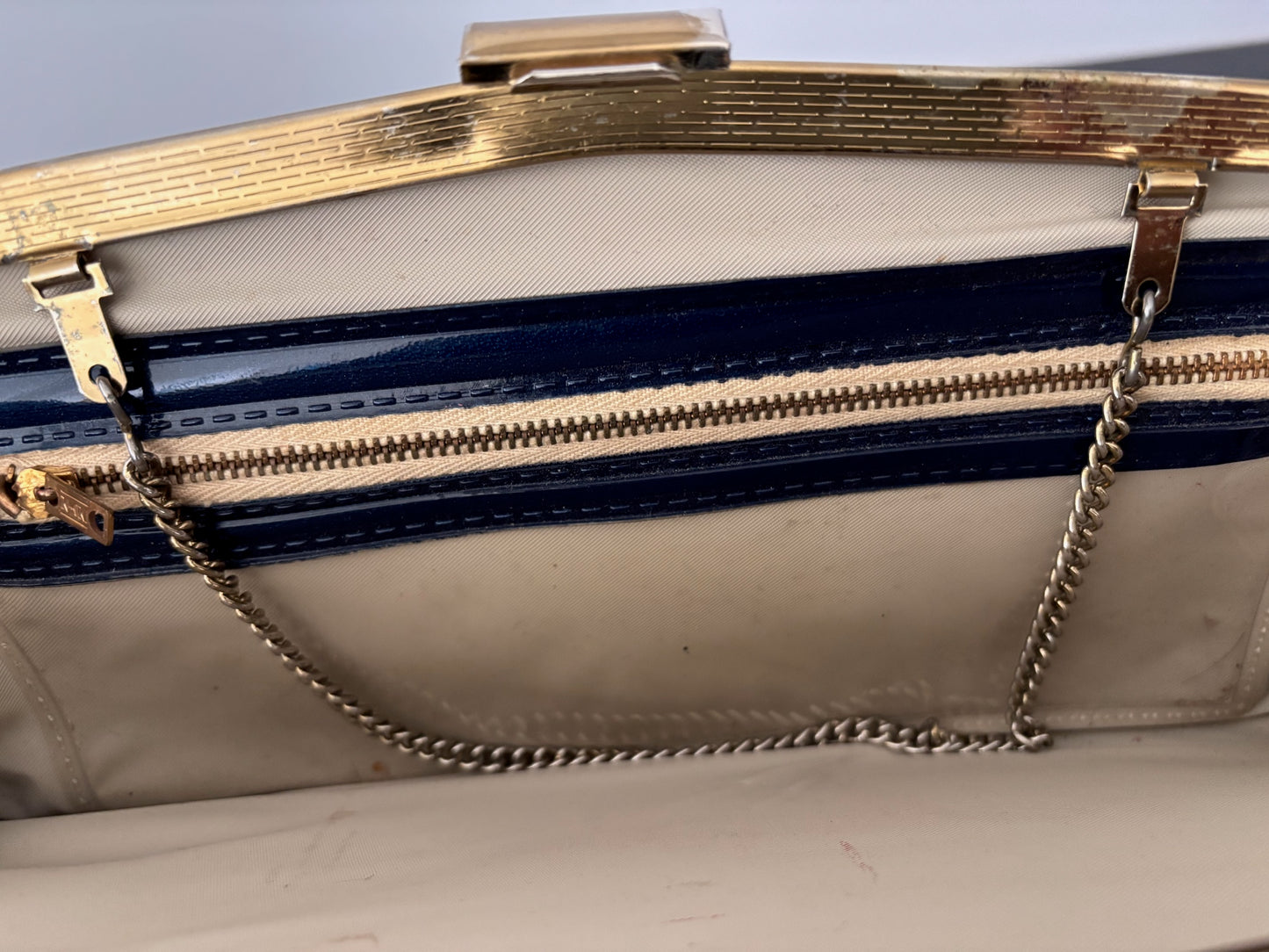 1960s Envelope Clutch with Folding Chain Handle