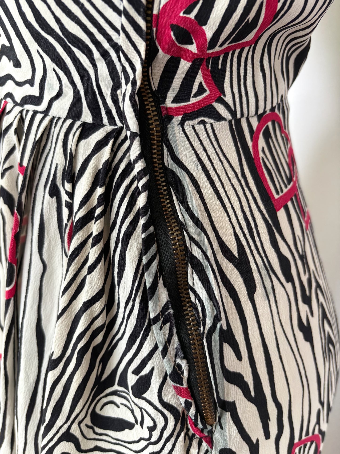 1940s Zebra Print Dress | XS