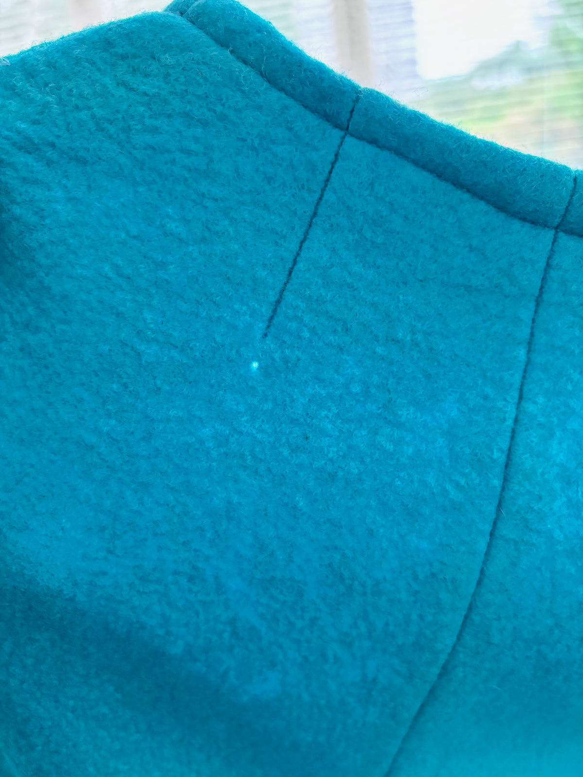 XXS/XS | 1950s Aqua Wool Felt Poodle Dress