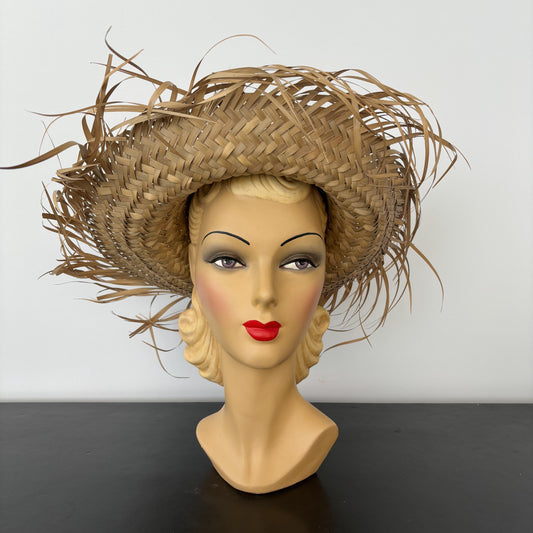 Mid-Century Caribbean Straw Hat