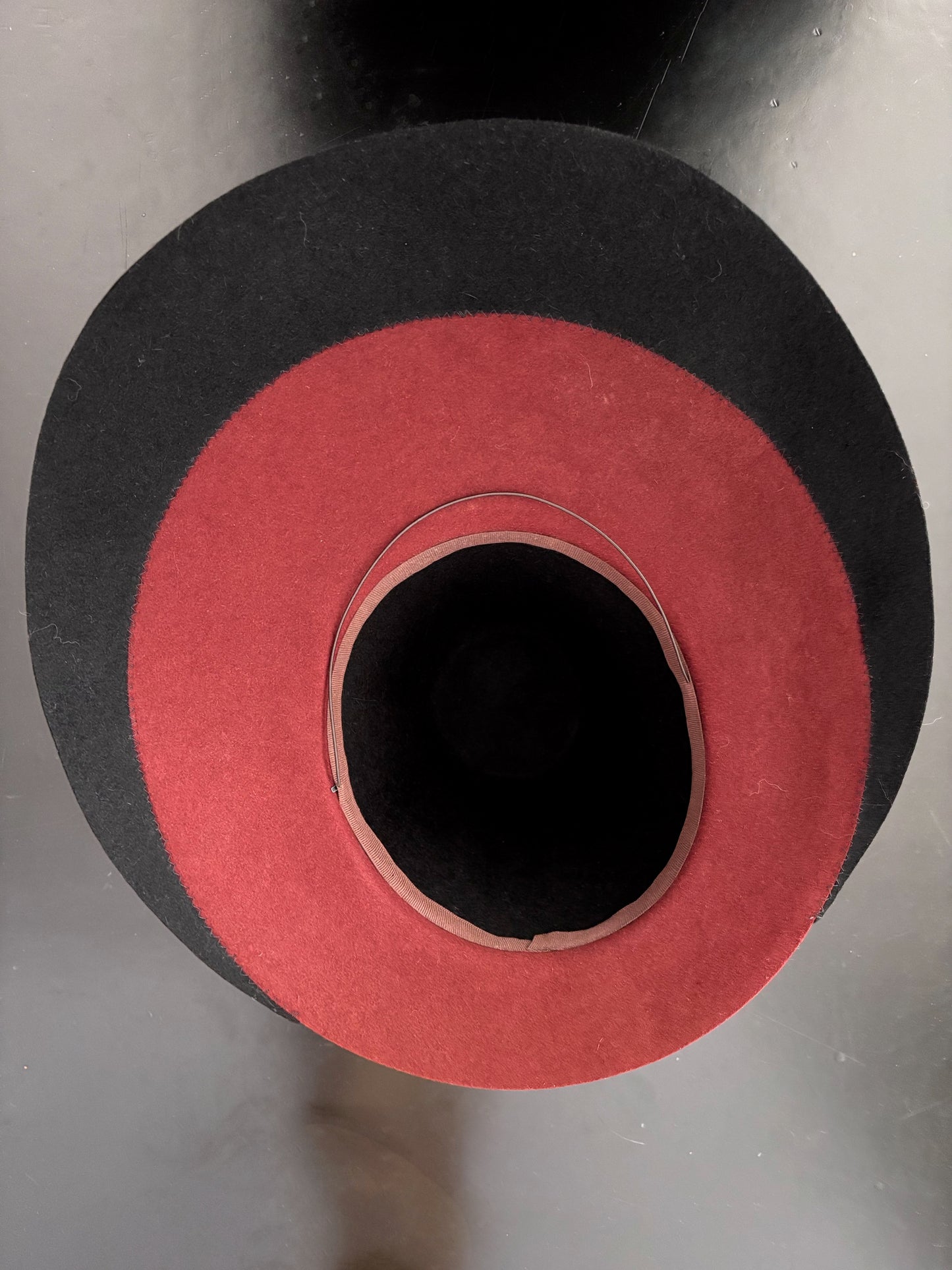 1940s Black and Brown Wide Brim Wool Felt Hat