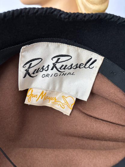 1940s Russ Russel Tilt Hat For Gus Mayer In Brown Fur Felt