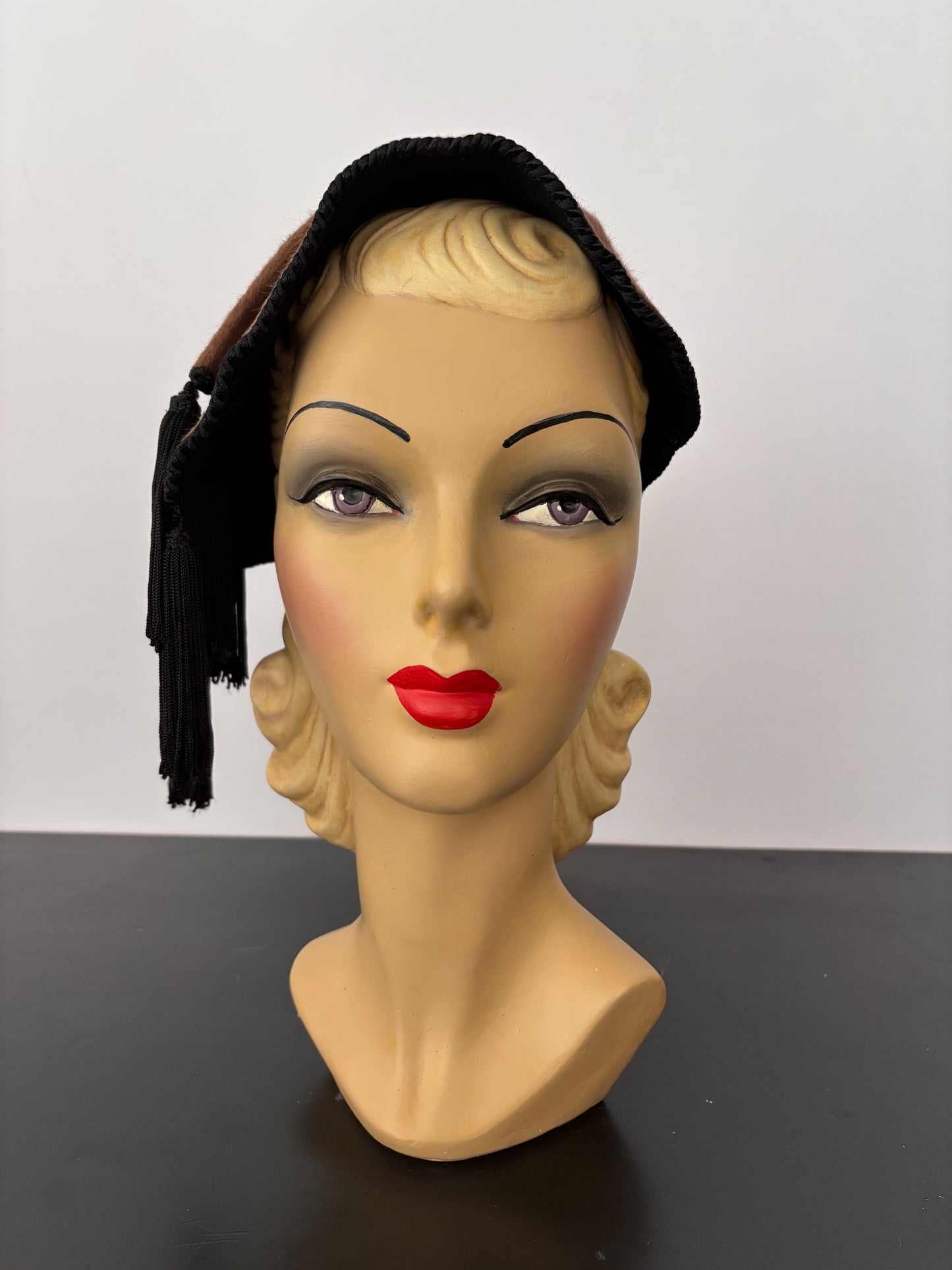 1940s Russ Russel Tilt Hat For Gus Mayer In Brown Fur Felt