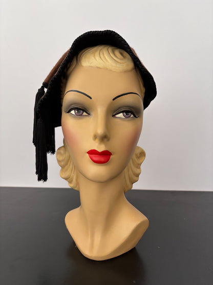 1940s Russ Russel Tilt Hat For Gus Mayer In Brown Fur Felt