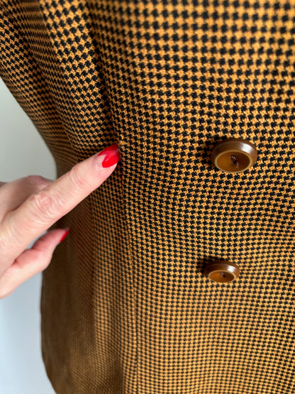 Jacket M, Skirt XS | 1940s Houndstooth Wool Gabardine Suit