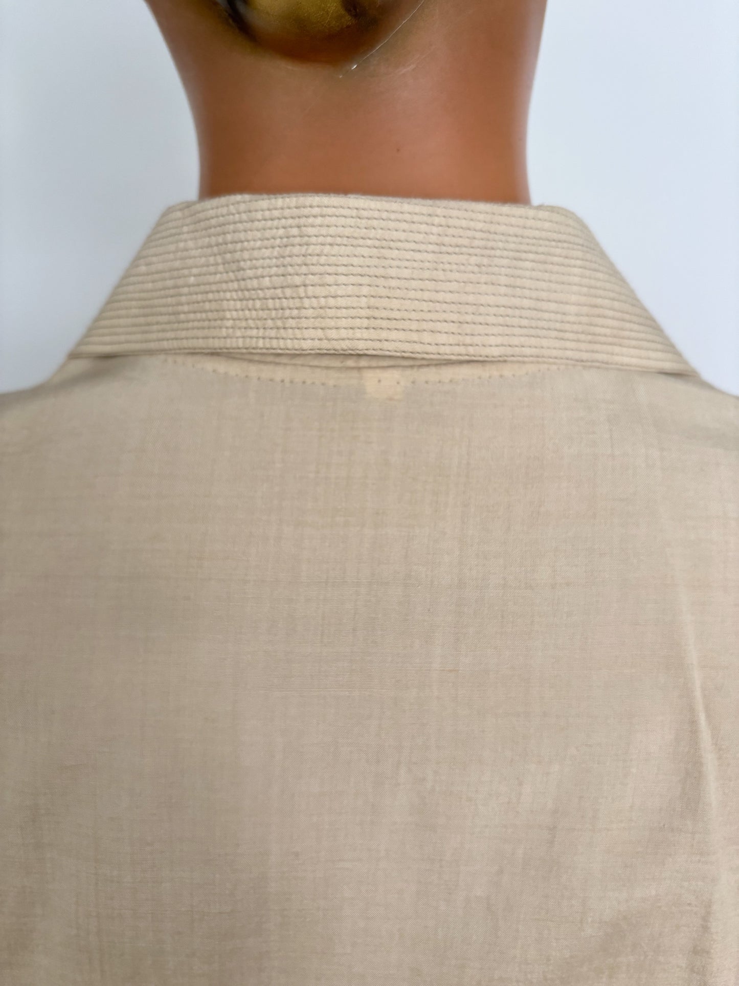 L | 1950s Cream Silk Blouse