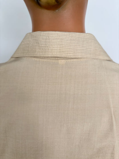 L | 1950s Cream Silk Blouse