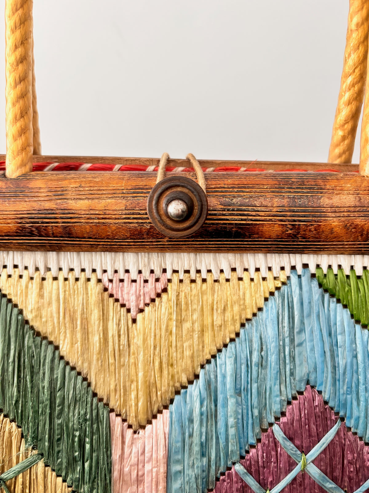 1950s/60s Colorful Raffia Handbag