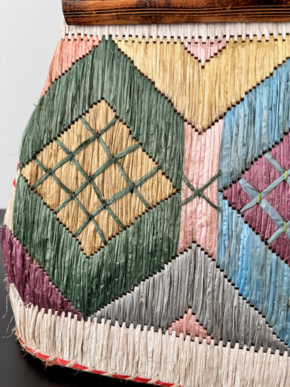 1950s/60s Colorful Raffia Handbag