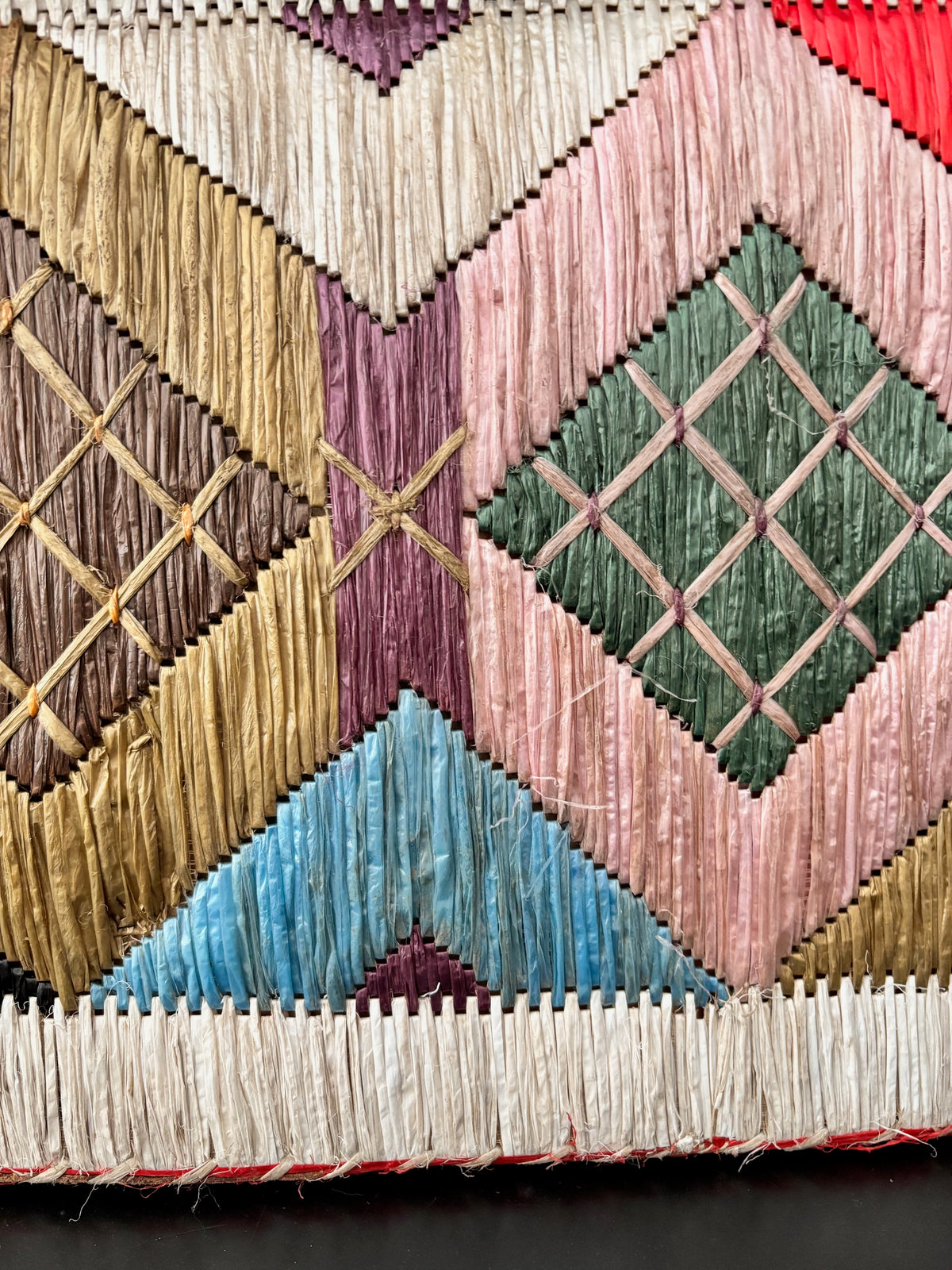 1950s/60s Colorful Raffia Handbag