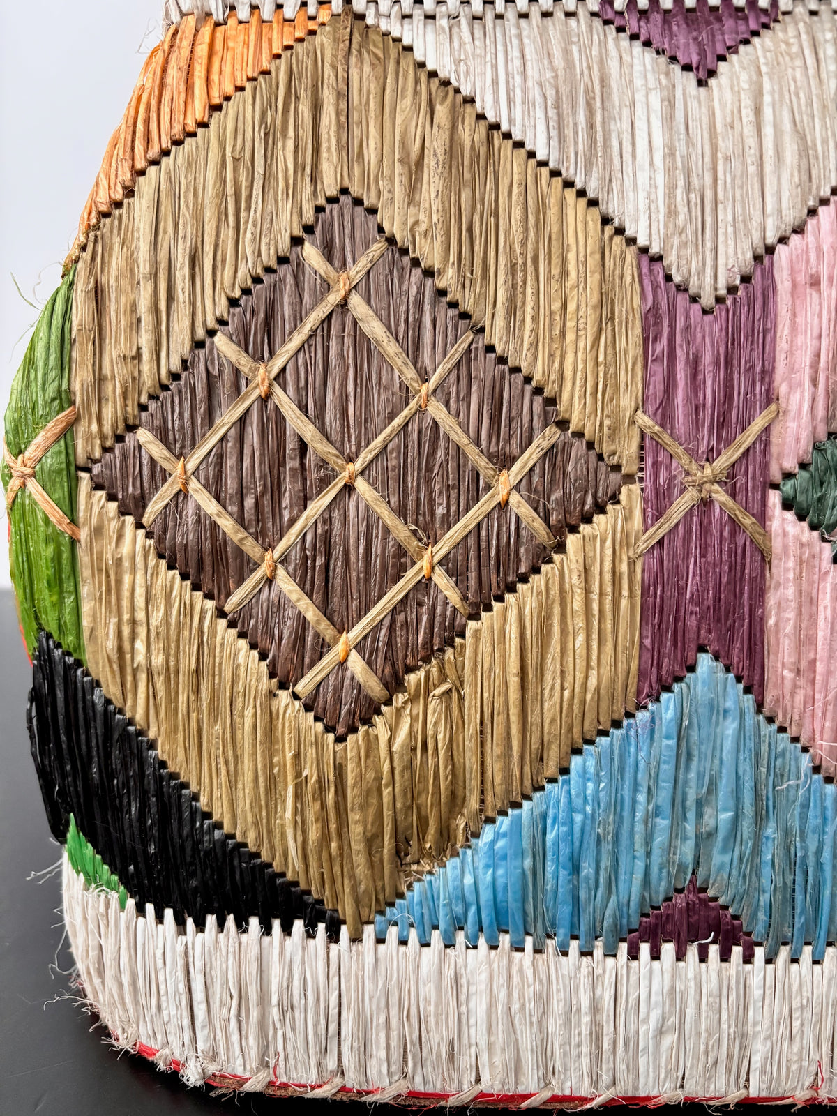 1950s/60s Colorful Raffia Handbag