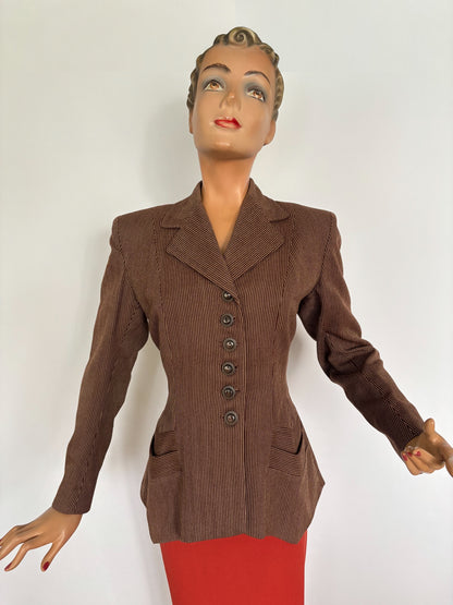 M | 1940s Co-Mar Tailor Made Wool Gabardine Jacket