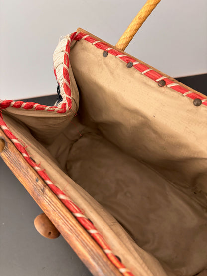 1950s/60s Colorful Raffia Handbag