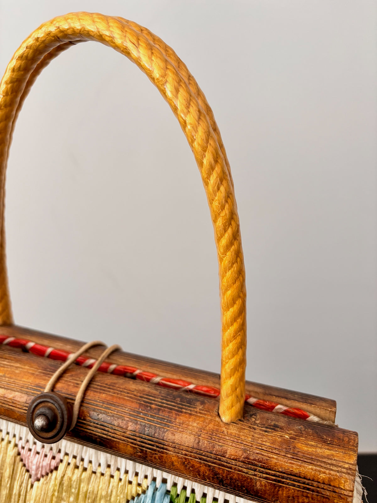 1950s/60s Colorful Raffia Handbag