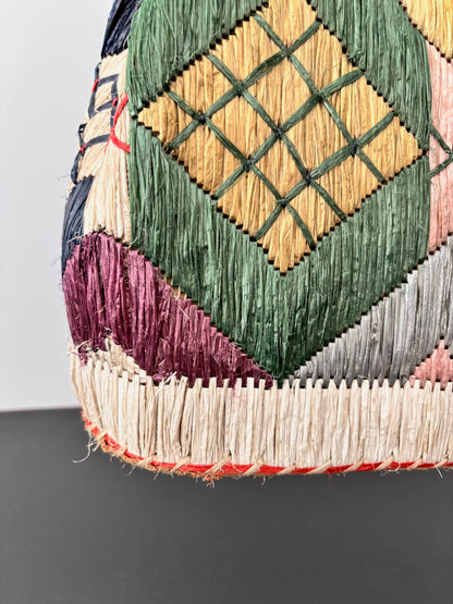 1950s/60s Colorful Raffia Handbag
