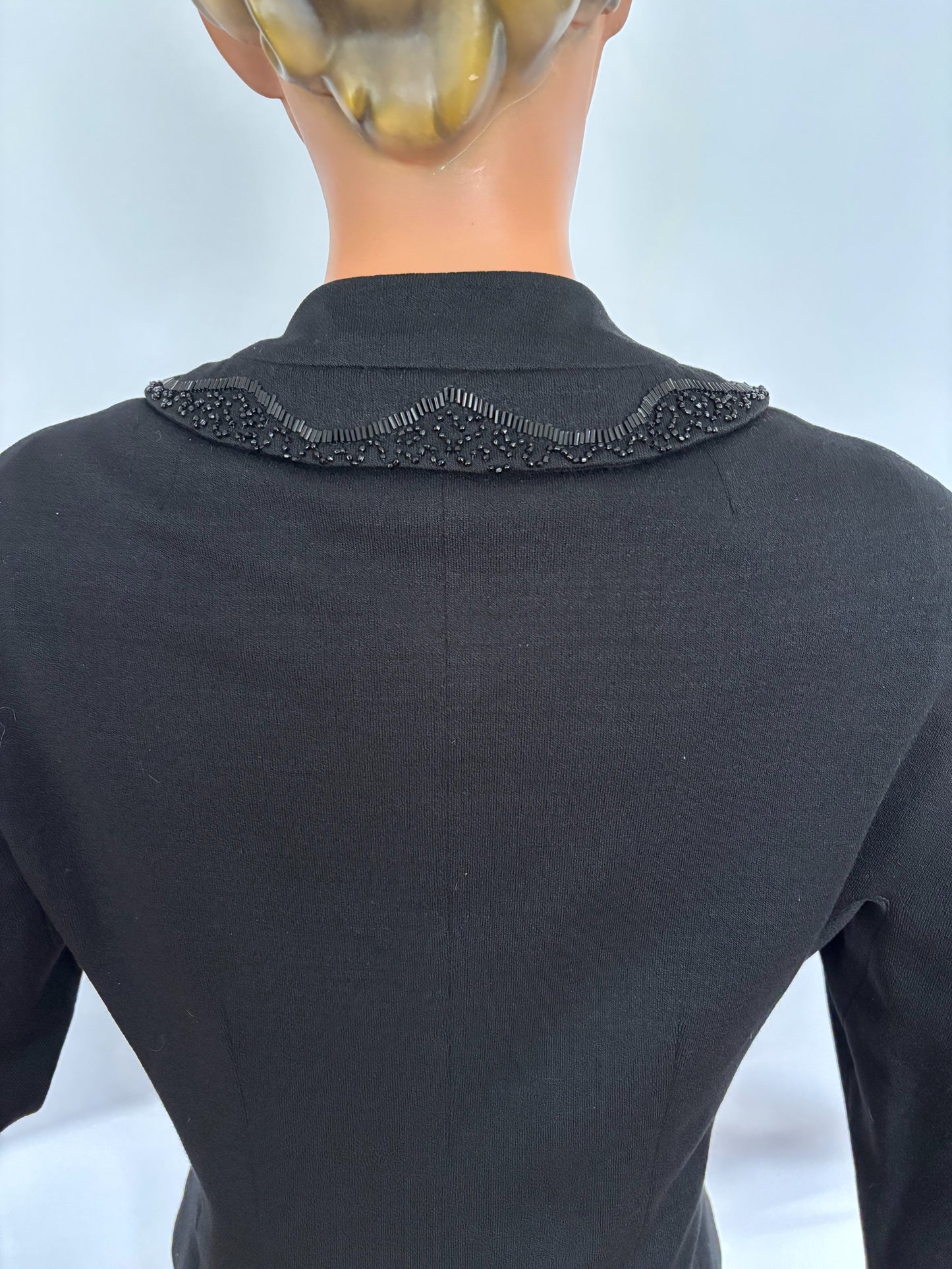 XS/S | 1950s Beaded Wool Gabardine Jacket Suitmaker Montreal