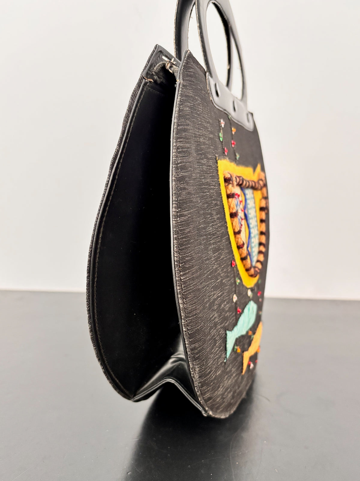 Vintage Novelty Fish Handbag | Atomic 1950s Style Raffia Appliqué Bag