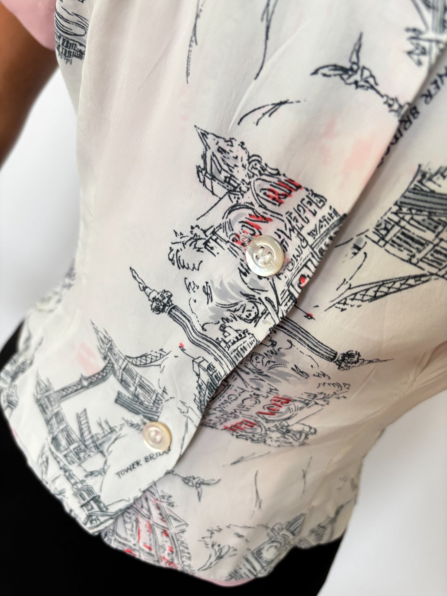 Vintage Tourist Scarf 1940s Style Blouse | M