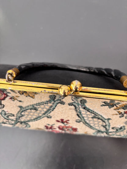 1950s Floral Tapestry Handbag F.L. Fifth Ave New York