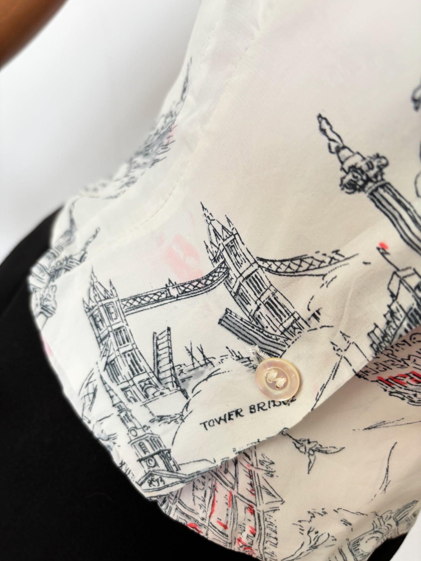 Vintage Tourist Scarf 1940s Style Blouse | M