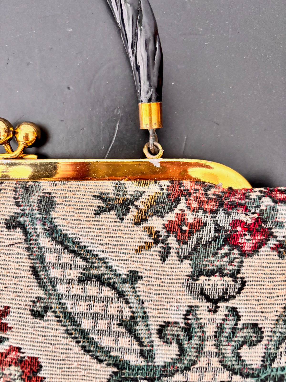 1950s Floral Tapestry Handbag F.L. Fifth Ave New York