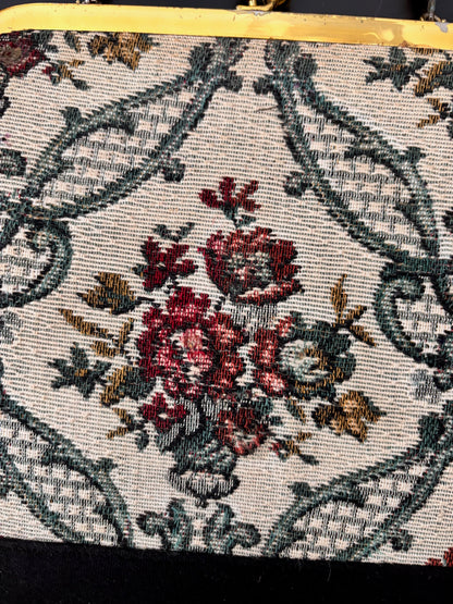 1950s Floral Tapestry Handbag F.L. Fifth Ave New York