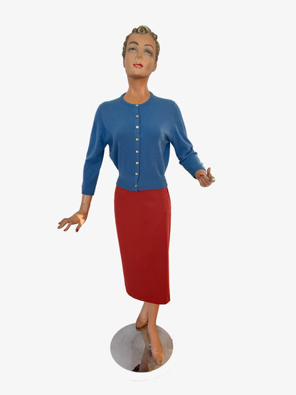 S | 1950s Ruth Chagnon Novelty Golf Cashmere Cardigan