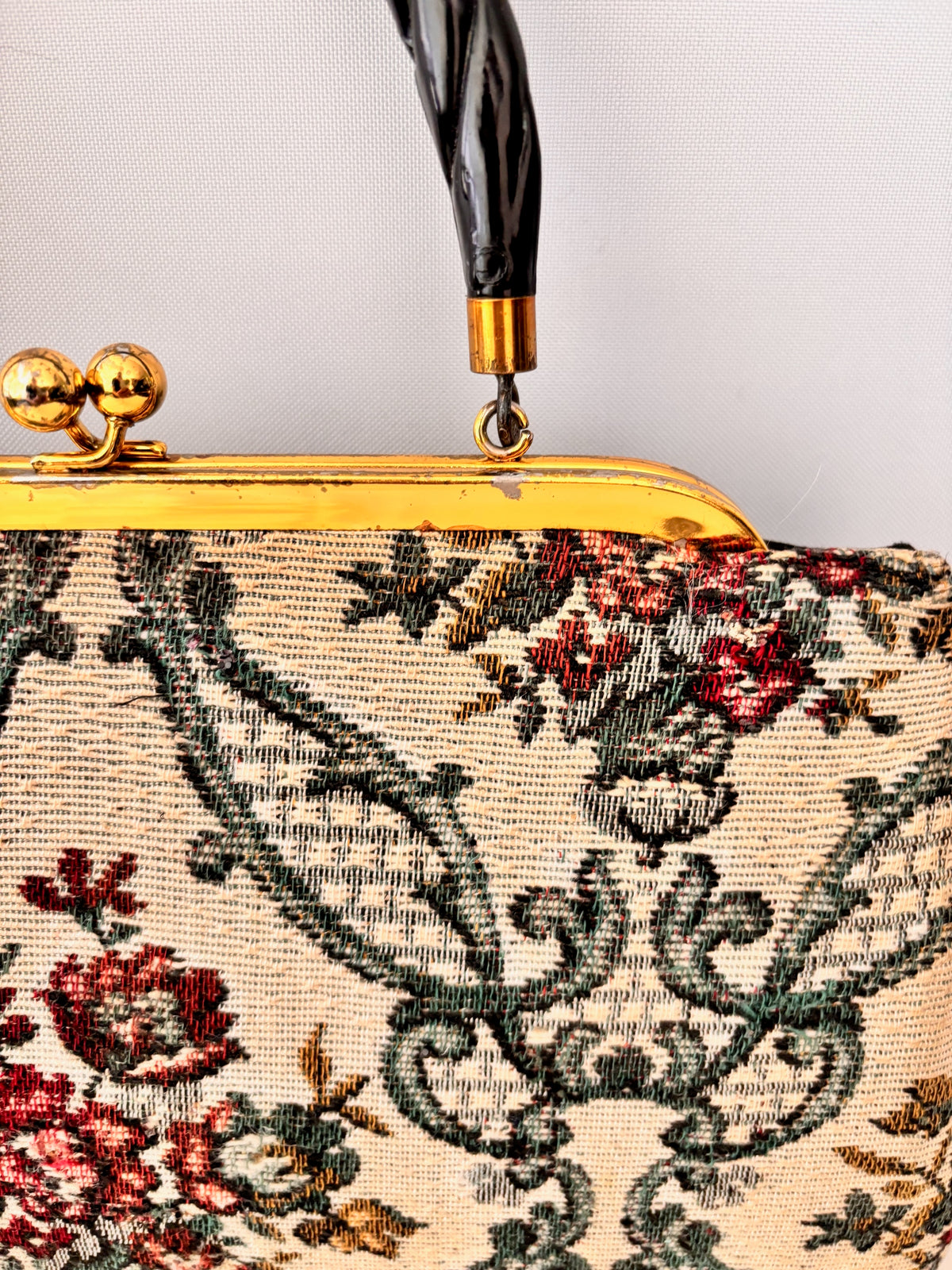 1950s Floral Tapestry Handbag F.L. Fifth Ave New York