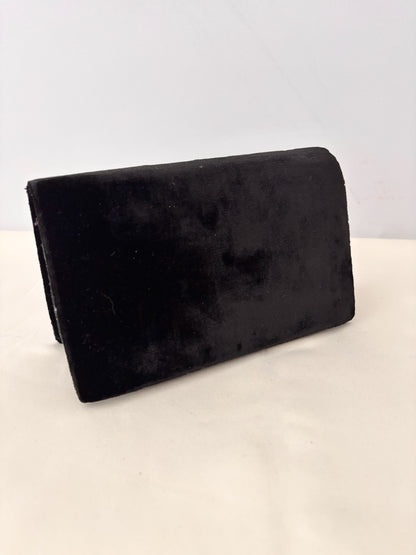 1950s/60s Black Velvet Goldwork Embroidered Clutch