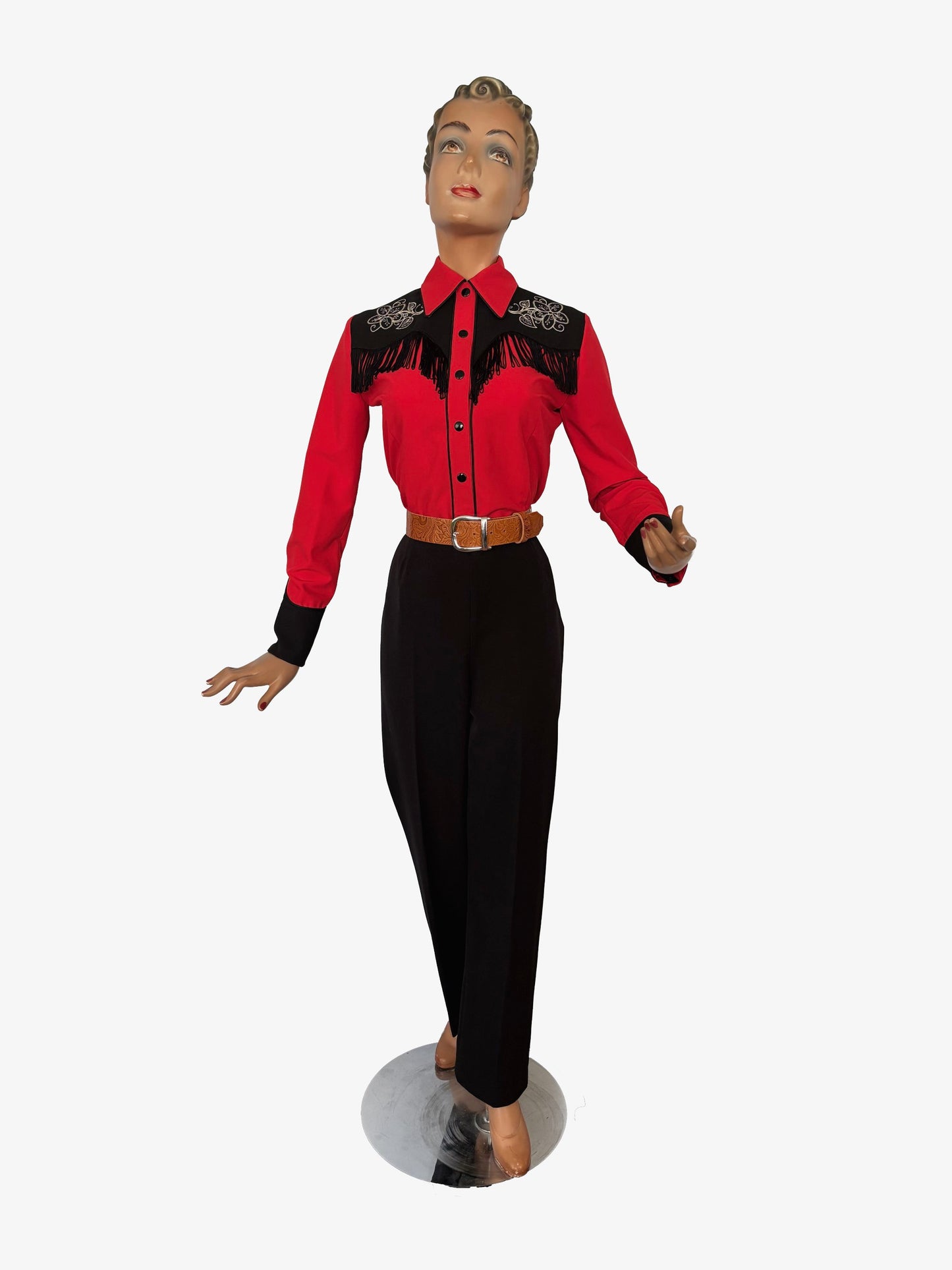 June 1940s Western Blouse Red - Made to Order