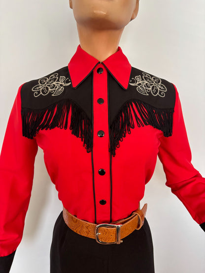 June 1940s Western Blouse Red - Made to Order