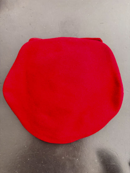 1940s Red Felt Tilt Beret with Bows