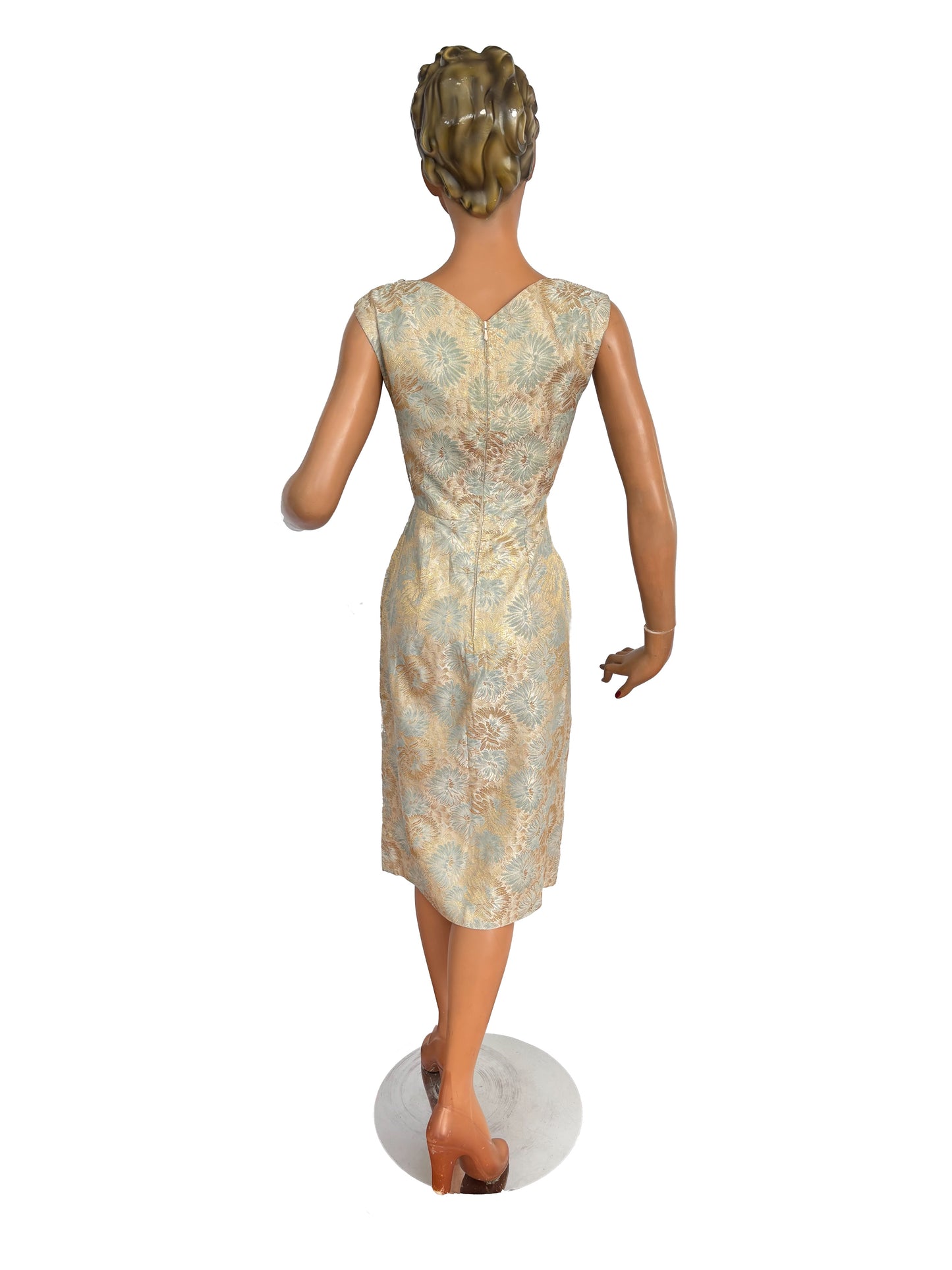 1950s/60 Gold Brocade Sarong Dress | XS