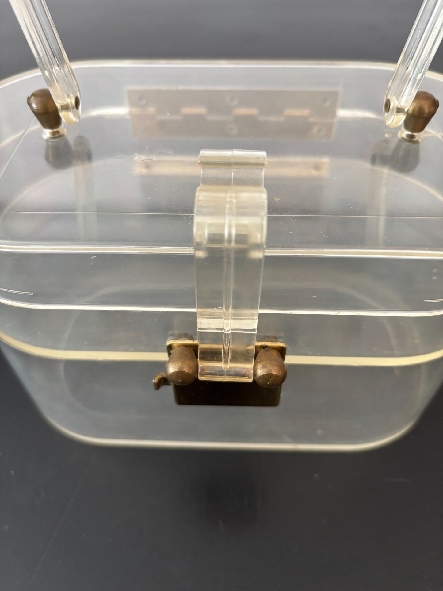 1950s Ascot Clear Lucite Two-Tiered Handbag