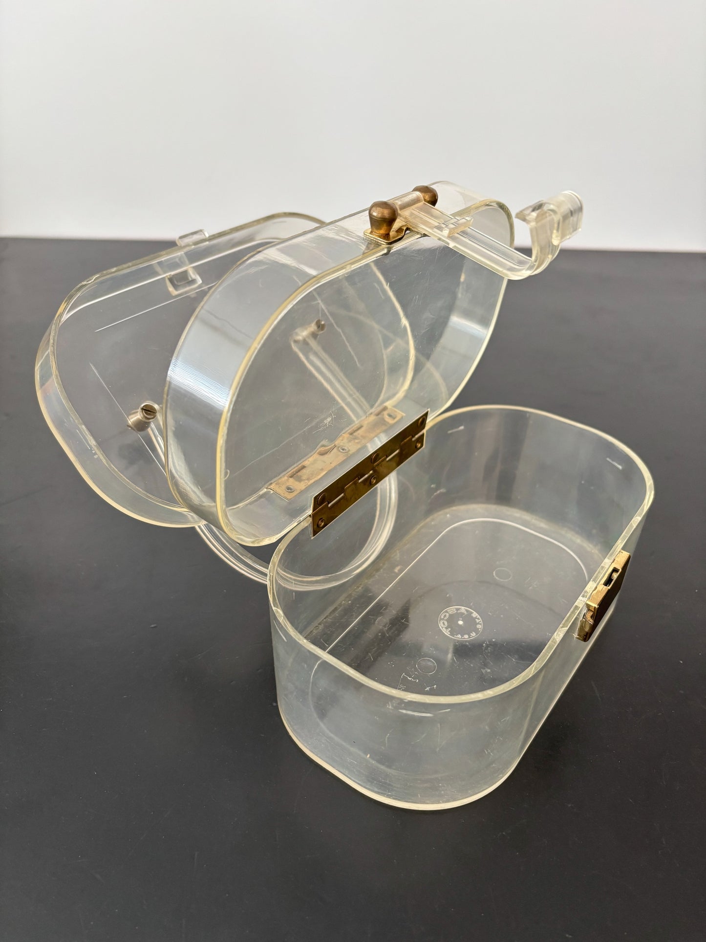 1950s Ascot Clear Lucite Two-Tiered Handbag