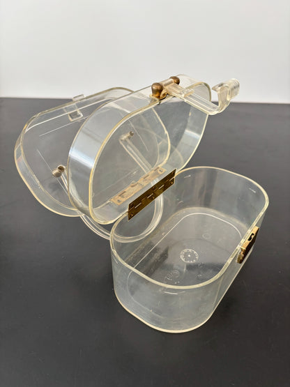 1950s Ascot Clear Lucite Two-Tiered Handbag