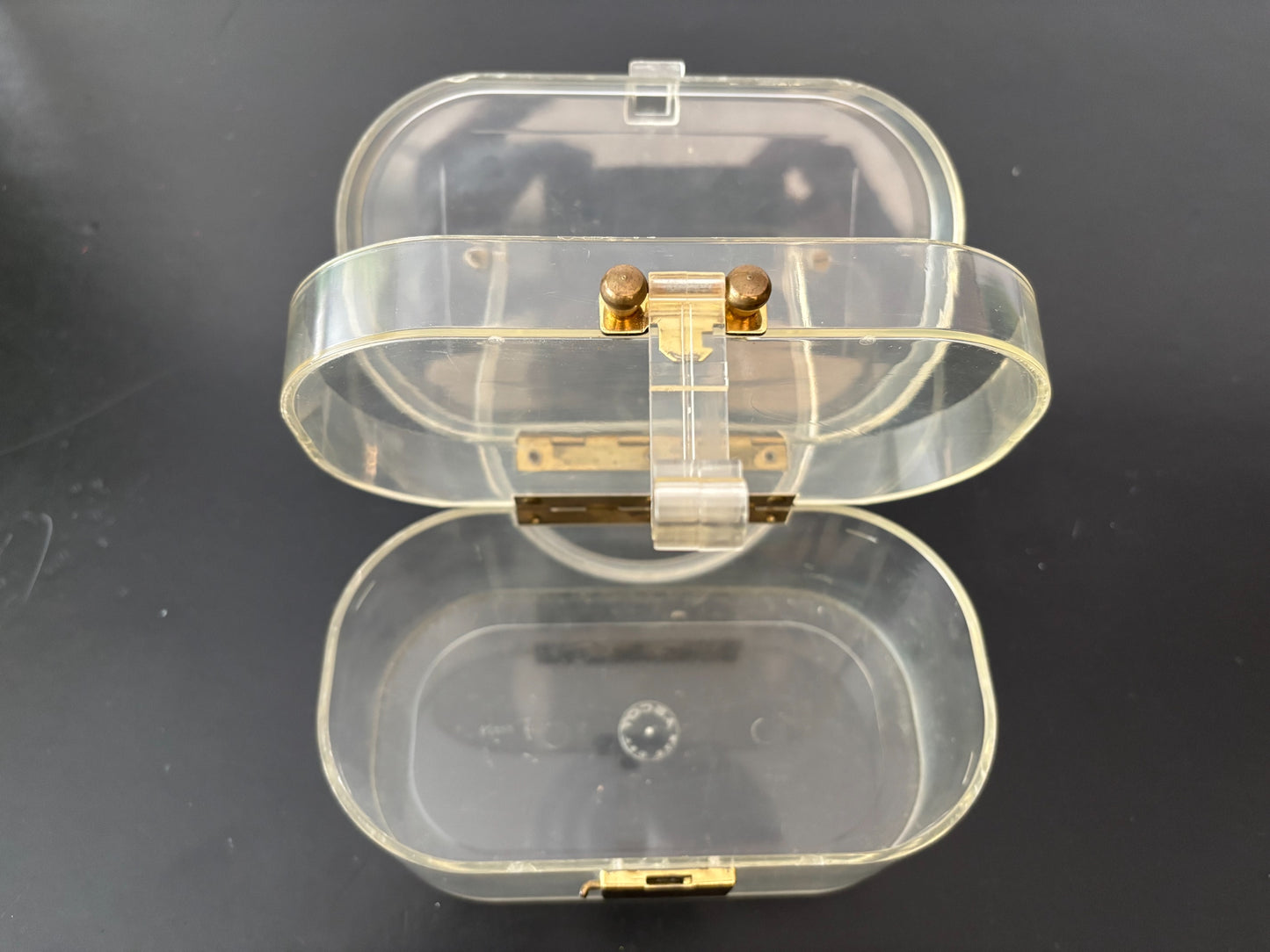 1950s Ascot Clear Lucite Two-Tiered Handbag