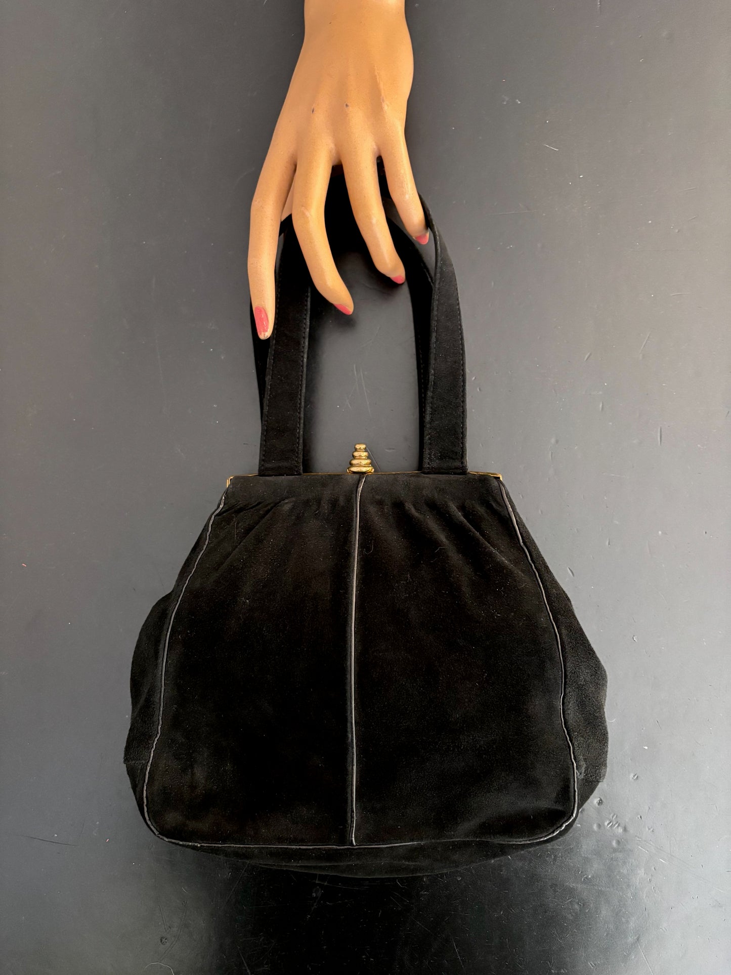 1940s Suede Handbag