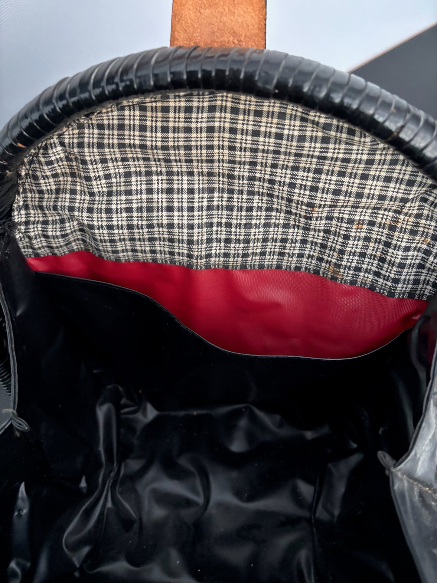 1950s/1960s Black Wicker Handbag