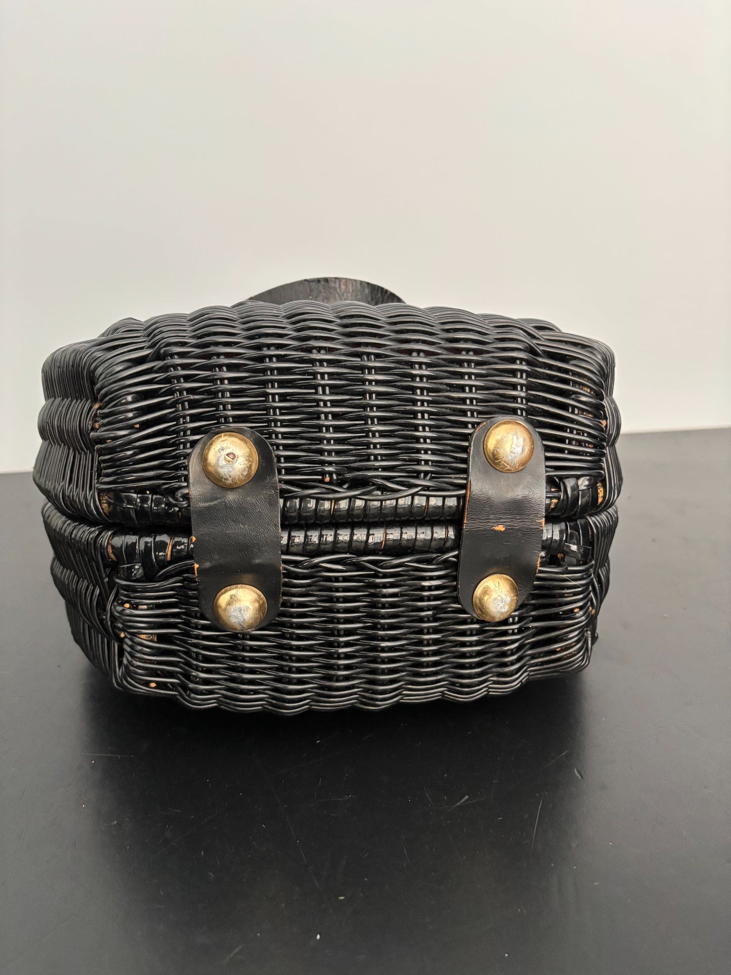 1950s/1960s Black Wicker Handbag