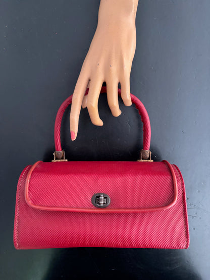 1950s Red Structured Plastic Handbag