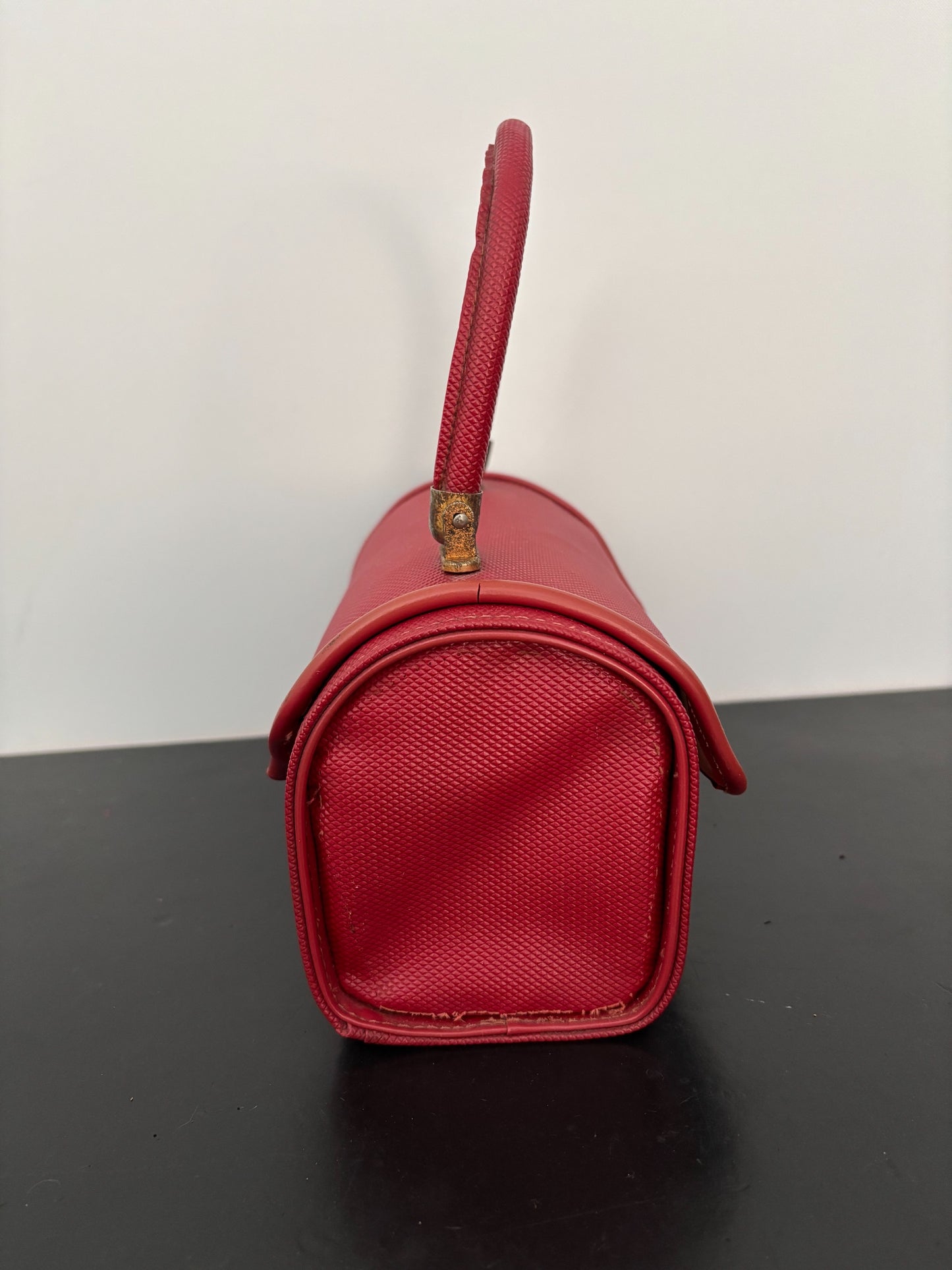 1950s Red Structured Plastic Handbag